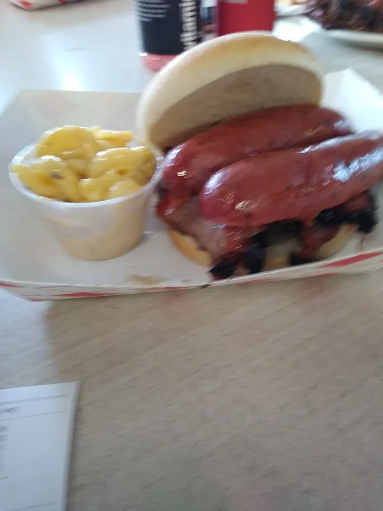 2 Meat Sausage and Brisket Sandwich